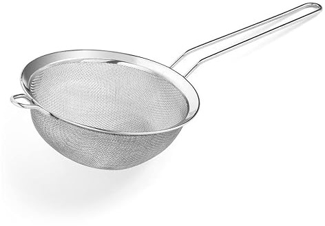 Forgast Edelstahl Maschensieb | ⌀16cm | Feinmaschen | Küchensieb | Mehlsieb | Seiher | Metallsieb | Edelstahlsiebe | Blanchiersieb | Passiersieb | Spülmaschinengeeignet