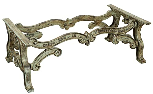 Biscottini Tischgestell aus Gusseisen, Tisch aus Schmiedeeisen für Garten, Tischunterlage, antikes Finish