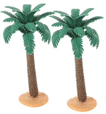Garneck 2 Stück Palmenmodell PVC Miniaturbäume Naturgetreu Leicht Für Landschaftsmodell Sandkastendekoration