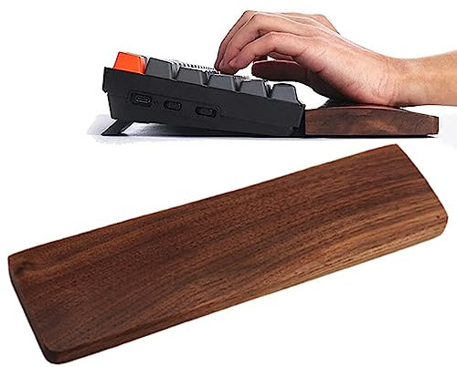Kongou Keyboard Wrist Rest, Tastatur Handballenauflage Aus, Schwarze Walnuss Handgelenkstütze Aus Pad Support Mit Anti-Rutsch-Silikon-Unterlage, Ergonomische Komfortable Tastatur Handballenauflage