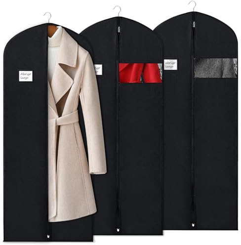 3 Piezas Negro Bolsas Ropa Almacenaje Fundas de Ropa para Colgar 160x60cm de Ropa a Prueba de Polvo Bolsa de Ropa Protector para Trajes Chaquetas y vestido,BOMEI PACK
