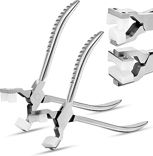 Kit de FabricacióN de Anillos de 2 Piezas Alicates de Punta de Cadena Herramienta Doblado y Envoltura de Metal Doblador Anillos Acero Inoxidable Herramienta para Doblar Anillos