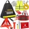 GADLANE Kit de emergencia para averías de coche, kit de emergencia grande para carretera con triángulo de advertencia, arrancadores de salto, cuerda de remolque, kit de primeros auxilios