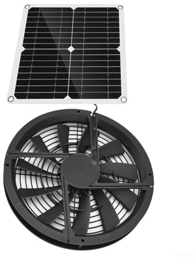 Solarbetriebenes Ventilator-Set, Solar-Abluftventilator, 100 W Solarmodul-betriebener Abluftventilator, wasserdicht, für Hühner-Gewächshaus, Schuppen, Haustierhäuser