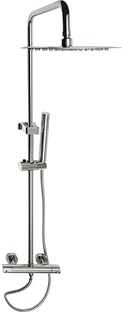 Ensemble de douche à effet pluie, douchette à main, thermostat, système de douche avec robinetterie, panneau de douche, colonne de douche, pommeau de douche, pommeau de douche, barre de douche,