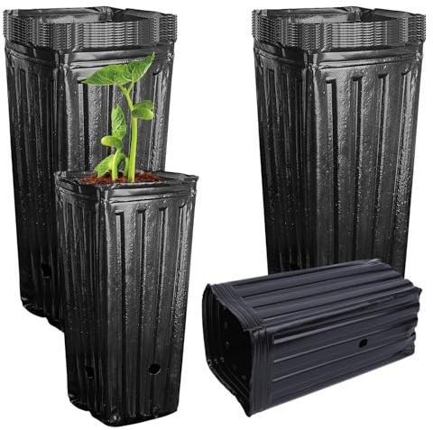 20 Stück Baumanbau Töpfe – hohe Pflanzen Pflanztöpfe, sukkulente Blumenpflanzenbehälter | Tiefe Baumstarter Töpfe, Löcher Indoor/Outdoor Gartenpflanzen Bäume Setzling Töpfe für Gartenbau