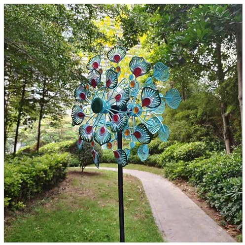 Solar Windrad Garten Groß, 178cm Groß Windspiele FüR DraußEn Stehend XXL, Gartenstecker Groß Wetterfestes Gartendeko