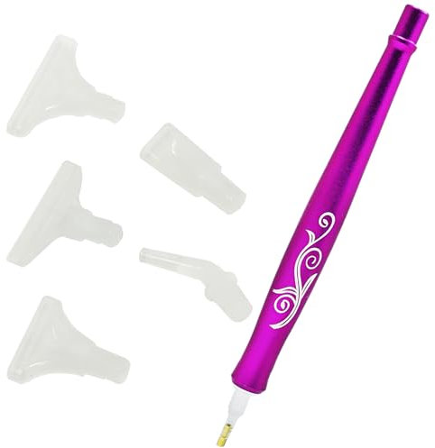 Diamond Painting Stift mit 5 Verschieden Aufsätzen, Diamond Painting Zubehör Stift Diamond Painting Stift Ohne Wachs Diamond Painting Pen Diamond Painting Dtift zum Befüllen für DIY Diamant