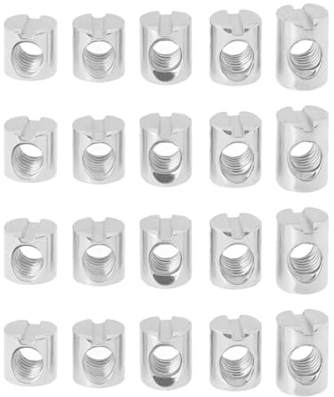 VGOL 50 Pièces écrou Barillet Meuble M6 écrou Boulon Acier Zingué M6x10mm Goujon Transversal Réparation D'incrustation Meubles Lit Boulon Goujon Fendu Chaise Lit Armoire Fixation Connexion