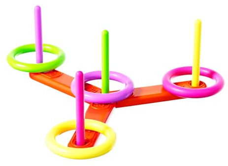 Ringwurfspiel – Hakenwurfspiel, Zielringspiel | Interaktive Partyspiele Holzringe für Kinder und Erwachsene, klassisches Holzring-Set, lustiges Hinterhof-Wurfspiel, Unterhaltung, Indoor-Spiele