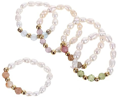 PACKOVE 3stücke Teiliges Modischer Handgefertigter Perlenringe Mit Strass Vielseitige Fingeraccessoires Für Damen Eleganter Schmuck Für Partys Und Alltag