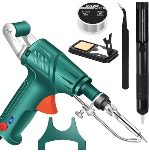 Herramientas de soldadura láser industriales con calentamiento interno, juego de pistolas de soldadura multifunción, soldador automático con cable (Green,Internal Heat)