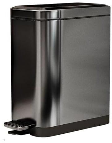Cubo de basura de cocina Bote de basura delgado de acero inoxidable con pedal, cubo de basura estrecho con tapa de cierre suave y cubo interior extraíble for el hogar, cocina y baño Cubo de basura(Tun
