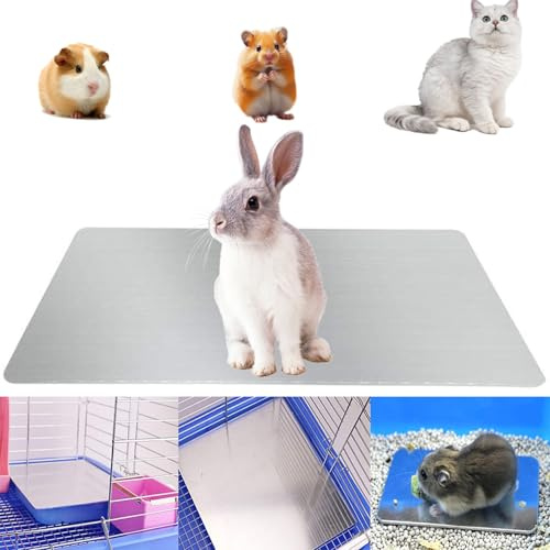XIEHUZA Rabbit Cooling Pad, 12x8 in Self Cooling Mat for Hamster Guinea Pig Chinchilla Bunny Kitten Cat and Other Small Animal, Pet Cool Ice Bed Plate Perfect for Hot Summer | for Hamster Guinea Pig Chinchilla Bunny Kitten Cat and Other Small Animal, Pet Cool Ice Bed Plate Perfect for Hot Summer