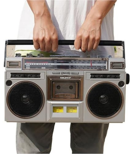 Wsexyy Retro Cassette Boombox, Reproductor De Cassette De Boombox De Bluetooth, Altavoces Estéreo Incorporados con Radio Am/FM Y Impulso De Bajo, Toma De Auriculares De 3.5 Mm, Entrada SD/USB Entrada