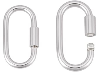 PH PandaHall 2pz Chiusure a Vite in Argento Sterling 925 Moschettoni Assortiti 13.5mm/15mm Connettori Ovali per Accorciare Collane Bracciali Gioielli Portachiavi Fai Da Te