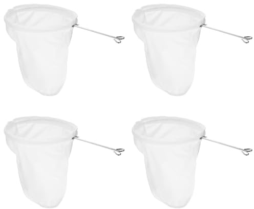 QUARKZMAN 6 Bolsas de Filtro de Café de Tela, Filtro de Café de Calcetín, Colador de Café Reutilizable con Asa de Anillo Doble de Acero, Grande, Blanco