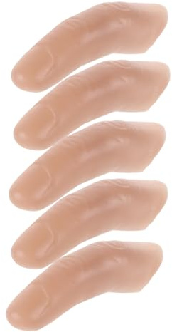 FRCOLOR 5 Piezas Dedos Falsos Realistas para Magos Prótesis Extendidas para Trucos Accesorios Detallados para Actuaciones y Cosplay Útiles para Discapacitados y Maquillaje Teatral