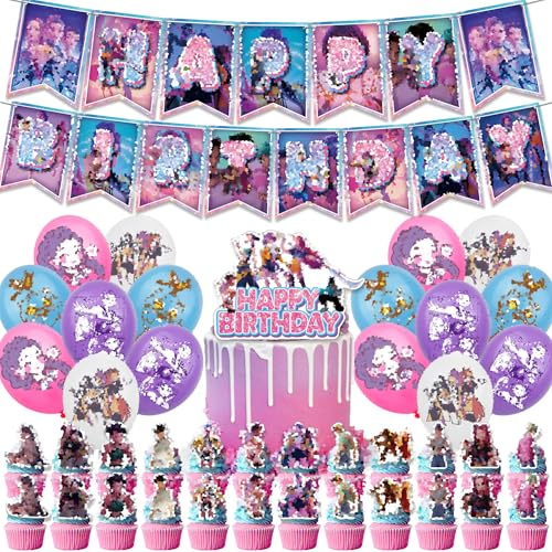 K P O P Birthday Party Decorations Supplies: Banner, Balloons, Cake Topper Cake Decorations Cupcake Toppers
