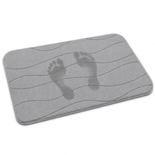 Komodo Homz Alfombra de Baño de Diatomita 60x40 – Alfombrilla Diatomita Absorbente y Secado Rápido, Alfombra Baño Antideslizante, Piedra Natural Antimoho para Ducha, Alfombrilla de Ducha de Piedra