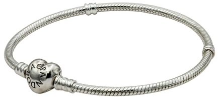 PANDORA 590719-21 Sterling Silver Heart Clasp Bracelet, 8.3
