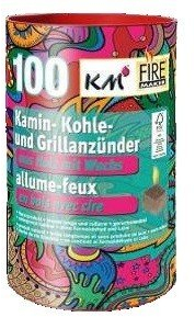 Flower Power Art. 248 KM Firemaker Lot de 100 allume-feu en bois naturel avec cire