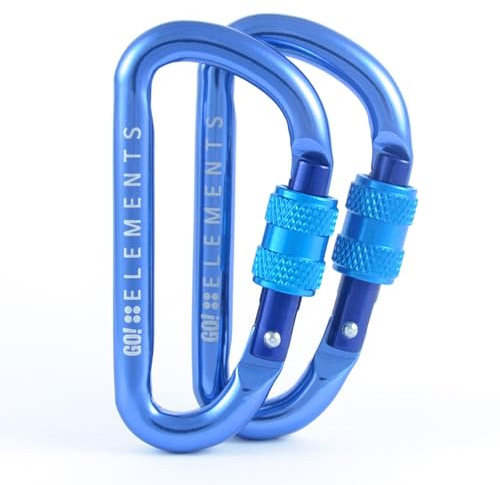 GO!elements Mini Moschettone Micro 6 con tappo a vite, confezione da 2 o 6, Color:WAVE