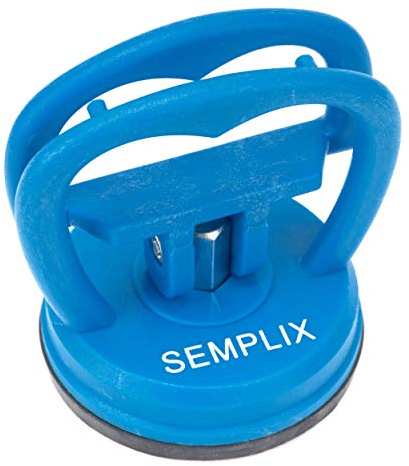 SEMPLIX Linealgriff mit praktischem Saugnapf: Zum Anheben und Stabilisieren (blau)