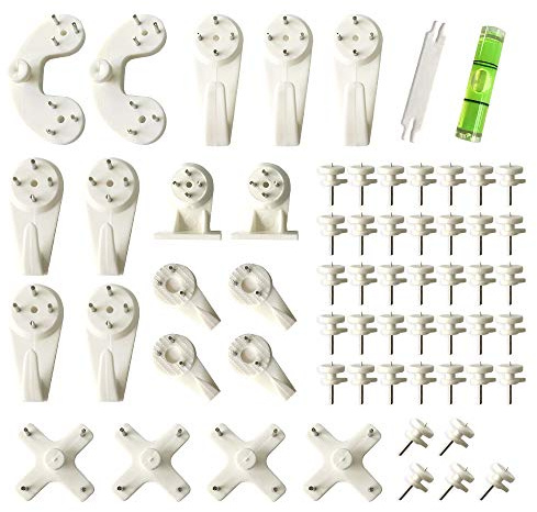 Kit Di Ganci Per Foto Senza Traccia, 62pcs Set Di Chiodi Per Cartongesso Invisibile Senza Cuciture In Plastica Per Quadri Sospesi, Foto Di Matrimonio, Borchie A Specchio, Ecc.