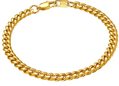 Richsteel Panzer Armband Herren Armschmuck in 6mm breit 19cm Lang Kettearmband für Jungen und Männer
