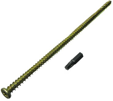 8 x Tür- und Fenster-Betonrahmen-Schrauben + Kappen, 7,5 mm, 92 mm + gratis Torx-Bit