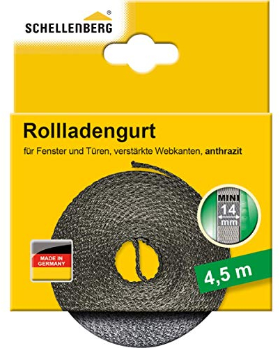 Schellenberg 44510 Cinghia per tapparelle Mini 14 mm, 4,5 m, antracite