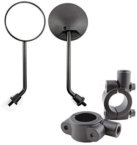 Motorcycle Side Mirror Round 10 mm Black Handlebar Mirror for Motorcycle Bicycle (10mm screws)