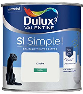 Dulux Valentine Peinture Si Simple Peinture Intérieure Toutes Pièces - Peinture Mur et Plafond, Porte et Plinthe - Couleur : L'Ivoire - 0,5 L