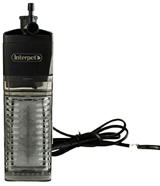 Interpet CPF1 Internal Corner Power Filter , for Aquarium Fish Tanks, Space Saving, Adjustable Flow, Venturi for Aeration, Coldwater, Tropical,Black, clear, Aquariums up to 65L