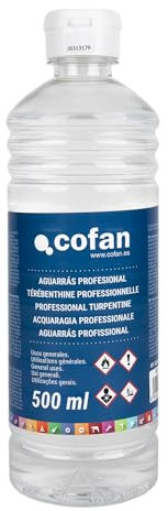 Cofan Poudre de térébenthine professionnelle | Capacité de 500 ml ou 1 L | Idéal pour dissoudre (500 ml)