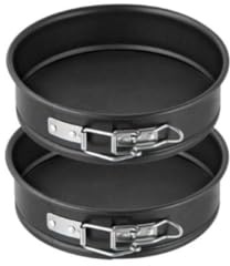 Zenker 9916050 Lot de 2 mini moules à manqué, mini moules ronds, moule à manqué à charnière, moule à gâteau, Acier, Noir, 16 x 16 x 4 cm | Cuisson en duo, Format mini 16 cm, Acier robuste, Revêtement ILAG Special, 230°C au four, Fond à charnière