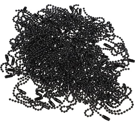 Lurrose Eisen Perlenkette Kugelkette Mit Verbindungsverschluss 2,4mm Schwarz 100 Stück Rostfrei Hautverträglich Zum Basteln Und Schlüsselanhänger Herstellen
