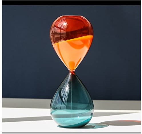 Sablier 5/15/30/60 Min Timer Sablier Timer Home Decor Bureau Salon Décoration Outils de Cuisine Verre Artisanat Cadeaux Sand Timer Sablier Magnétique (Color : Two-Color, Size : 60 mins 29.5x10cm)