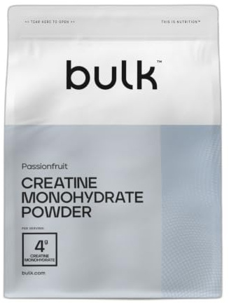 Bulk Creatin Monohydrat Pulver, Passionsfrucht, 500 g | 147 Portionen, Reines mikronisiertes Kreatin, Vegan & Halal, Ideal für Fitness, Training & Gym, Leicht aufzulösen