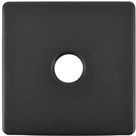 QUARKZMAN Quadratische Duscharmatur-Blende, 3,5 Edelstahl-Rosette zum Abdecken von Lücken und Löchern, passend für alle Standardrohre mit 20 mm Durchmesser, Schwarz