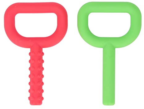 SUPYINI 2 Stücke Hand Kauen Spielzeug D Brief Silikon Sensorischen Zahnen Spielzeug Baby Zahnen Stick Kauer Beißring Spielzeug Autistische Kinder