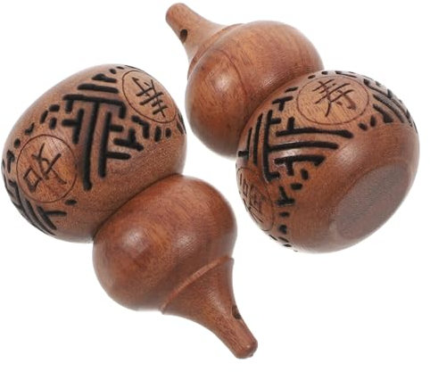 Amosfun Wood Hollow Gourd Sachet Aroma Beads Container Carved Gourd Sculpture Portable Fragrance Beads Bottle 2pcs Natural Sandalwood Aromatherapy Diffuser Decoration for Home and Travel