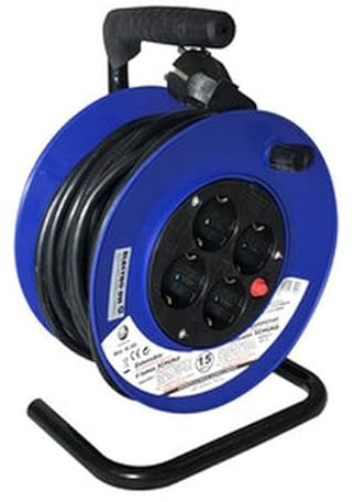 Enrollacables 15 mts 3x1.5 mm, 16A - Ideal para organizar cables y evitar enredos en entornos domésticos y laborales.