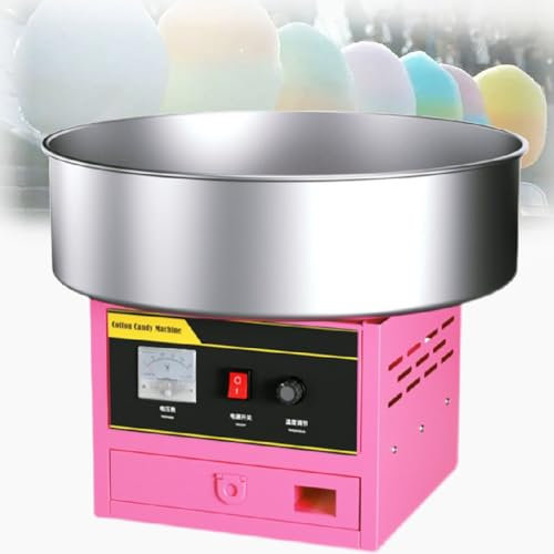 Kommersiell sockervaddsmaskin, professionell sockervaddsmaskin för födelsedagsfest, gör snabb candyfloss, elektrisk sockervaddsmaskin för födelsedagsfester (Pinks)