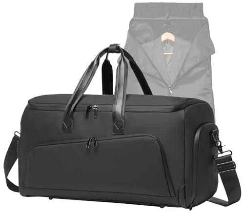 seyfocnia Umwandelbarer Kleidertasche für Reisen, Kleidersack mit fächern, 3-in-1-Reise-Kleidersack für Herren, Weekender Reisetasche