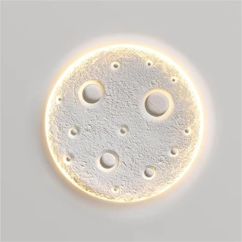 Applique Murale Murale en plâtre, Applique Murale Art déco au Design Rond en Forme de Lune, Applique Murale Moderne à LED Blanche, luminaire Mural encastré au Plafond intérieur pour Salon, Chambre à