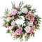 Door Wreath, Outdoor Summer Spring Wreaths, 56 cm Large Pink Rose Flower Wreath Farmhouse Artificial Flowers Wreath for Front Door Home Wall Wedding Tabletop Summer Decor (Champagne Pink)