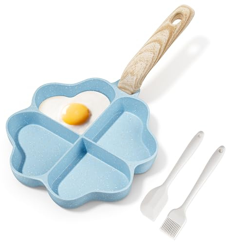 RIOVARM Induction Omelette Pan Non Stick Egg Frying Pan Small Frying Pan for Induction Hob Granite Coated Tamagoyaki Pan Creative Cute Japanese Omelete Pan for Breakfast PFOA Free