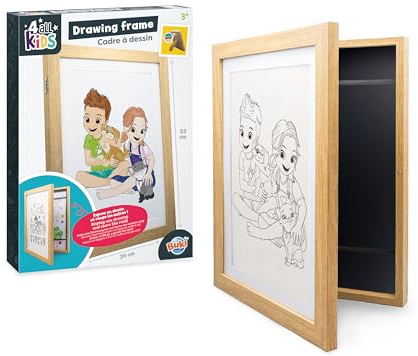 Buki France Cadre à Dessins Enfant +3 Ans – Expose et Range Jusqu’à 50 Dessins A4 – Format 24x33 cm – À Poser ou Suspendre – Sécurisé et Facile à Utiliser